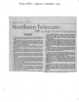 Northern Telecom: 1981 a year of new horizons