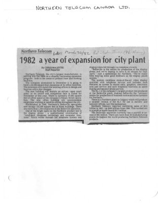 1982 a year of expansion for city plant