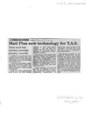 Mail Plus new technology for T.A.S.