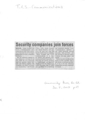 Security companies join forces