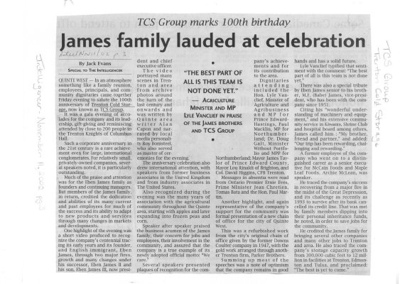 James family lauded at celebration