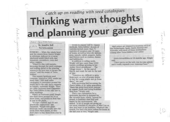 Thinking warm thoughts and planning your garden