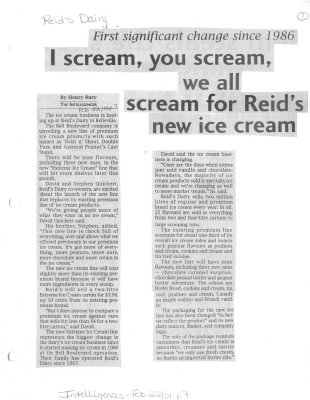 I scream, you scream, we all scream for Reid's new ice cream