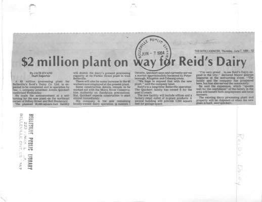 $2 million plant on way for Reid's Dairy