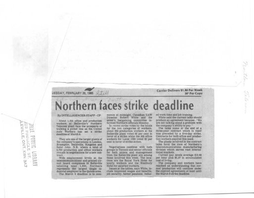 Northern faces strike deadline