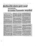 Belleville dairy gets not to enter Toronto market