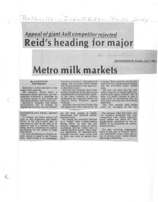 Reid's heading for major Metro milk markets