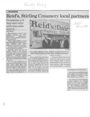 Reid's, Stirling Creamery local partners