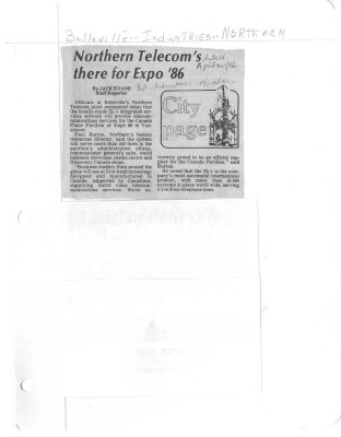 Northern Telecom's there for Expo '86