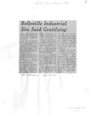 Belleville Industrial Site Said Gratifying