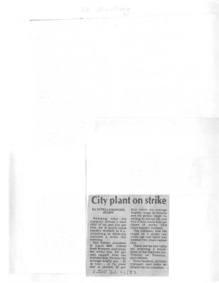 City plant on strike