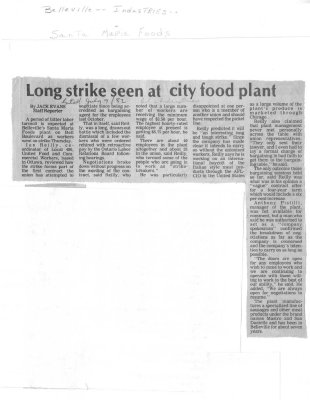 Long strike seen at city food plant