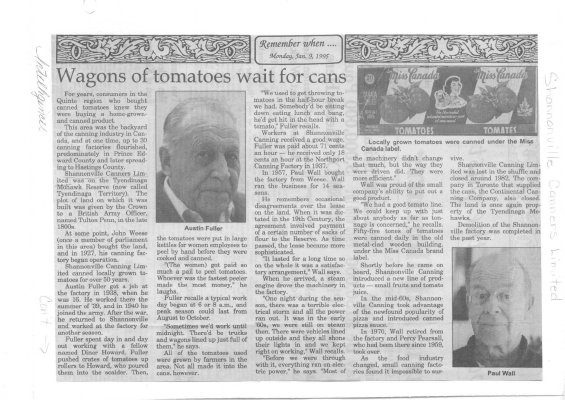 Remember when: Wagons of tomatoes wait for cans