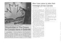 Shareholder in the Dream for Canada starts in Belleville