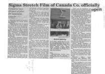 Sigma Stretch Film of Canada Co. officially open