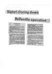 Signet closing down Belleville operation