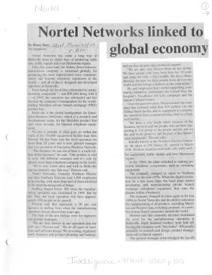 Nortel Networks linked to global economy