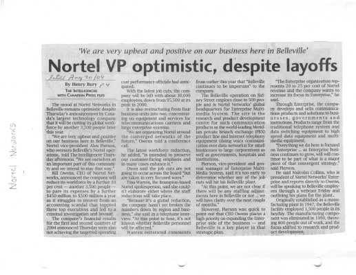 Nortel VP optimistic, despite layoffs