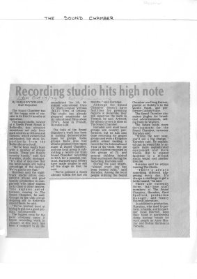 Recording studio hits high note