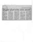 Diaper plant wins civic award