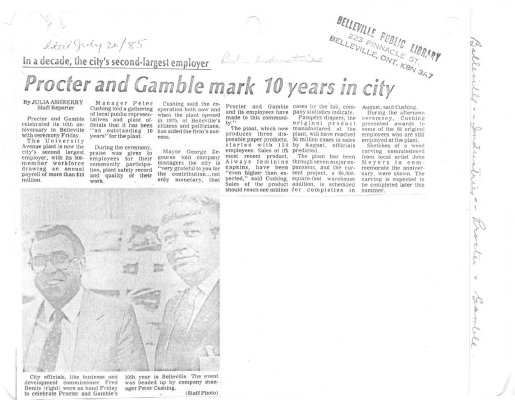 Procter and Gamble mark 10 years in city