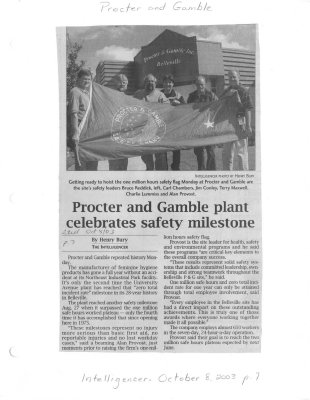 Procter and Gamble plant celebrates safety milestone