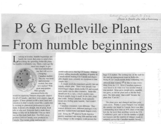 P & G Belleville Plant -- From humble beginnings