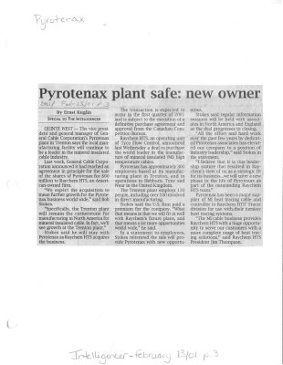 Pyrotenax plant safe: new owner