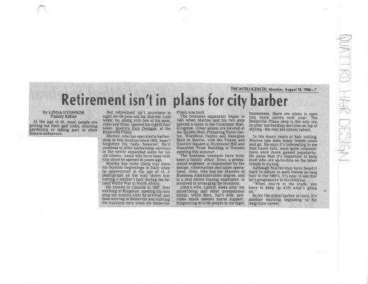 Retirement isn't in plans for city barber