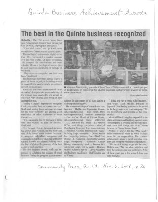 The best in the Quinte business recognized