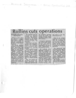 Rollins cuts operation