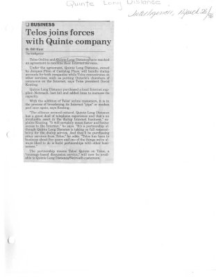 Telos joins forces with Quinte company