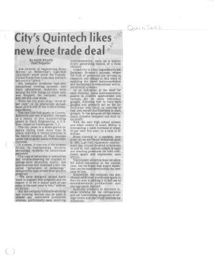 City's Quintech likes new free trade deal