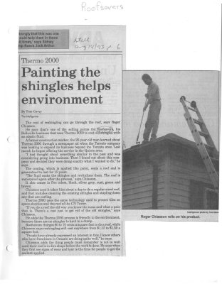 Painting the shingles helps environment