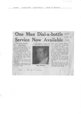 One Man Dial-a-bottle Service Now Available