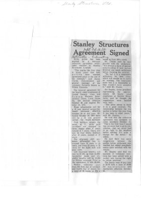 Stanley Structures Agreement Signed