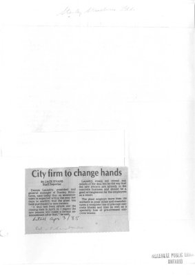 City firm to change hands