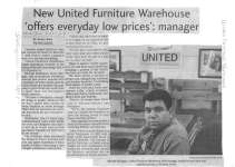 New United Furniture Warehouse offers everyday low prices': manager