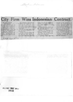 City Firm Wins Indonesian Contract