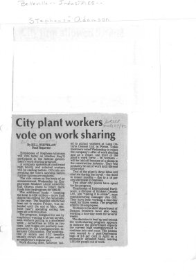 City plant workers vote on work sharing