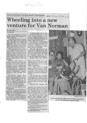 Wheeling into a new venture for Van Norman