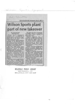 Wilson Sports plant part of new takeover