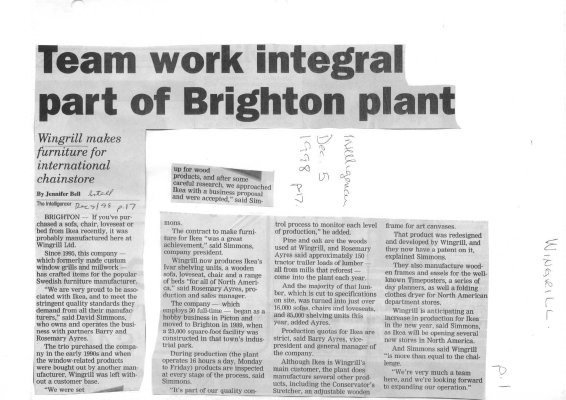 Team work integral part of Brighton plant