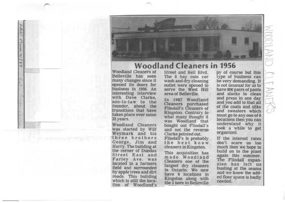 Woodland Cleaners in 1956