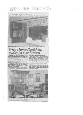 Wray's Home Furnishing: quality for over 70 years