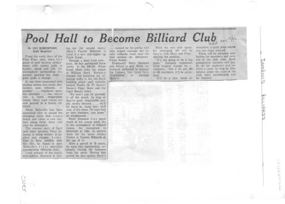 Pool Hall to Become Billiard Club