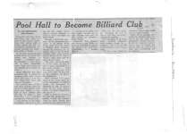 Pool Hall to Become Billiard Club