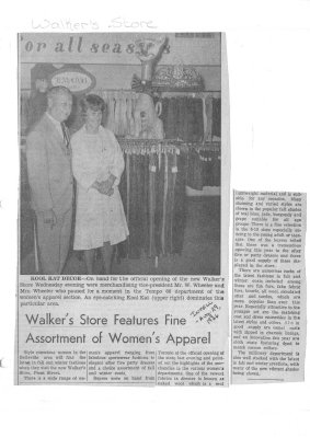 Walker's Store Features Fine Assortment of Women's Apparel