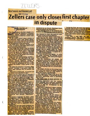 Zellers case only closes first chapter in dispute