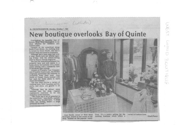 New boutique overlooks Bay of Quinte